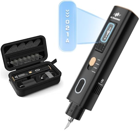 Kriogor Ultrasonic Knife Cutter, 40KHz Portable Professional Ultrasonic Cutter with 40 Pcs Replacement Blades, 3 Cutting Modes for Leather 3D Printing Acrylic Wood Plastic DIY Multifunctional Cutting