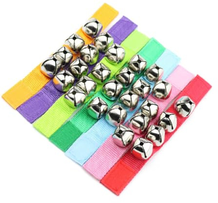 Bracelet à Clochettes en Tissu Lot de 10 pour Garçon et Filles Danse Scène | Accessoire Portable, Grelots Intégrés, Sécurité Adaptée aux Petits, Prop de Chorégraphie et Spectacle