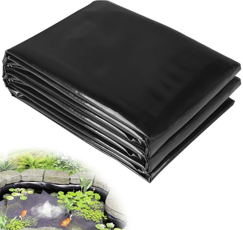 DBREAKS Teichfolie 3x3m Schwarz HDPE 0,5mm Stärke Fischteichfolie | Teichplane Schwerlast für Fischteiche, Brunnen, Wassergarten und Wasserfall, UV- und witterungsbeständig