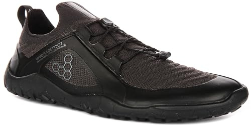 VIVOBAREFOOT Primus Trail Men's Knit Fg Obsidian Pun Resistat Trainers (Black, UK 6)