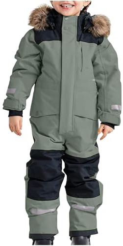 Unisex Kinder Skioverall Mit Kapuze Schneeanzug Wasserdicht Atmungsaktiv Skianzüge Verdickt Warm Outdoor Regenoverall Einteiligerschneeoverall Skianzug Kinder Skijacke Mädchen Schneeanzug 110