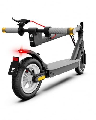 5th Wheel V30 Pro Electric Scooters for Adults, 32km Long Range, 500W Peak Motor, 25km/h Max Speed, 4 Speed Mode, 10”Solid Tires, Foldable E Scooter with APP, Turn Signals, Dual Brakes, Max Load 120kg