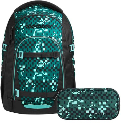 Coocazoo Mate Schulrucksack Set 2tlg. inkl Schlamperbox (Pixel Blox)