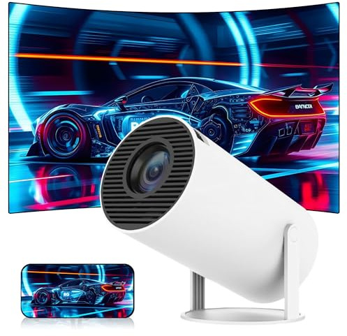 Mini Projector for Bedroom and Outdoor, Android11 Portable Mini Projector with Wifi&Bluetooth, Small Projectors 1280*720P & 150 lumen Support, Compatibile with Smartphones/Laptops/TV/Speaker (White)