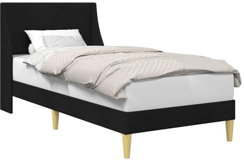 vidaXL Bettrahmen mit Kopfteil Verbindungsplatte, Moderner Bettrahmen, rechteckiges Design, mit Stoff bezogen, platzsparender, Cooler Schlafzimmerschrank