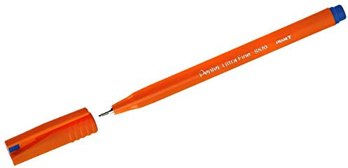 Pentel S570 Ultradünner Stift Plastik 0,6 mm Schreibspitze 0,3 mm Strichbreite 12er Pack blau