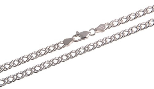 Zwillingspanzerkette 4,5mm breit - 925 Sterling Silber, Länge 38-100cm…