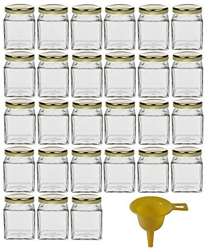 Viva Haushaltswaren Lot de 27 Petits Pots à épices Bocaux avec couvercles Or 106 ML