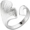 Jobo Damen-Ring aus 925 Sterling Silber mit Ginkgo-Motiv Größe 58