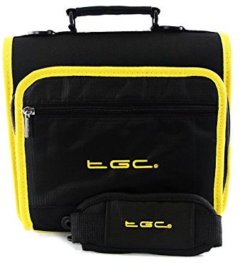 New Shoulder Carry Case Bag for the SDVD1030 10 Portable Swivel Screen DVD Player by TGC ® (Jet Black With Yellow Trims/Linings)