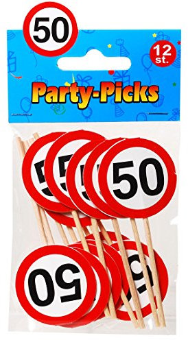 Udo Schmidt 'Party Picks 50 Birthday Mini Sign Male Decorative Sticker Skewers