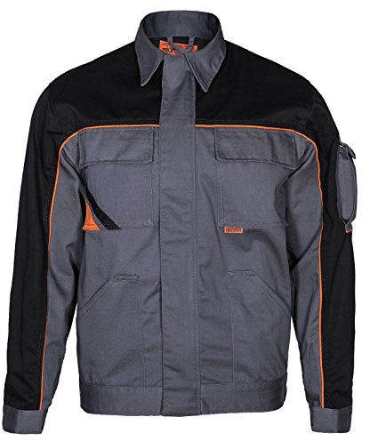 ARTMAS Professional Arbeitsjacke Professionelle Herren-Arbeitsjacke, Winddicht Jacke für den Installateur, Belüftung auf der Rückseite, mit Taschen, leichte, verstärkte Schutz; graue Farbe;