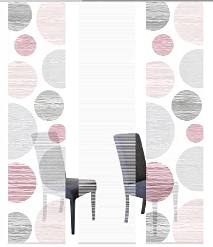 Vision S 88553 Schiebegardinen Borden halbtransparent Bambusoptik 260x60 cm, Farbe:rosé