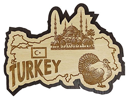 Printtoo Kuehlschrankmagnet Hoelzerne Souvenir Tuerkei Karte eingraviert Geschenk Collectibles