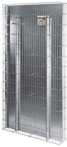 bellissa Lärmschutz-Gabione PRONTO - 98169 - Dekorative Gabionenwand mit Schallschutz-Element - inklusive zwei Rundpfosten - fertig montiert - 102,5 x 23,5 x 195 cm