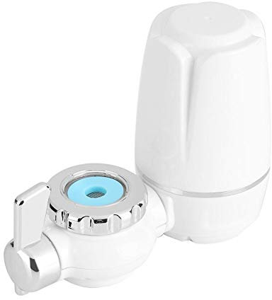 Filtre à Eau En Céramique Pour Montage Sur Robinet, Filtre à Eau De Cuisine Domestique - Charbon Actif + Coton Pp + Noyau En Céramique + Tamis Principal, Blanc