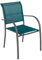 Hespéride - Fauteuil de Jardin Empilable Piazza Bleu Canard, Graphite Anti-Rouille Léger, Rangement Facile Mobilier d'Aménagement pour Terrasse Balcon