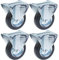 100mm 4 castor rubber tyre, fixed, strong 360kg capacity, set of 4
