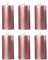 6 Stück Metallische Stumpenkerzen in Roségold 12x6cm Deko