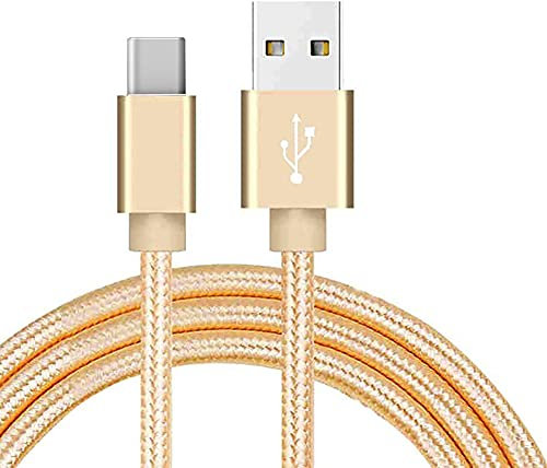 Samsung Galaxy Tab S10+ Ultra/Tab A8 10.5/A9/A05 A04s S21 FE Nylon Braided USB C Charger Cable 1M for Samsung Galaxy A40 A41 A21S A22 A70 A50 A71 A51 A20E A90 5G (GOLD)