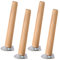 4 Pieds Pour Meubles En Bois Inclinaison Pattes De Remplacement de Table Basse Forme Ronde Jambes Pour Canapé Meuble Tv Table à Manger,Avec Plaque de Montage et Vis(40cm)