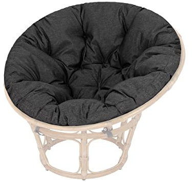PillowPrim Polster für Papasansessel, Auflage, Ersatzpolster Papasan D 114 cm, Bodenkissen gepolstert Sitzkissen Krabbeldecke Hängesessel Made in EU - Schwarz