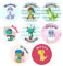 120 Stück Dinosaurier Aufkleber für Kinder Tier Aufkleber für Kinder Selbstklebend (30mm) Wasserdichte Belohnungsaufkleber für Kinder Packwith®