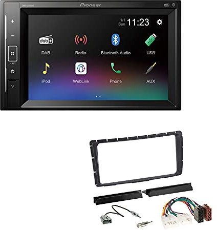 Pioneer DMH-A240DAB 2-DIN Autoradio Bluetooth DAB USB passend für Toyota Hilux ab 2011 schwarz