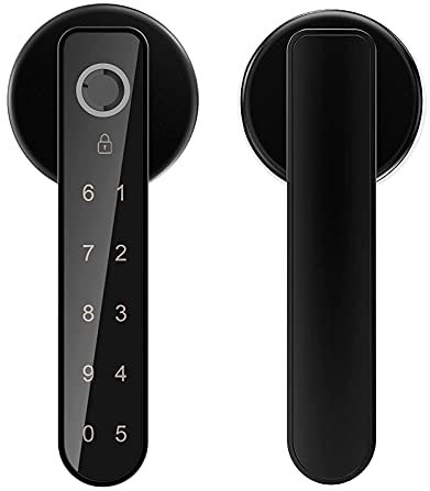 Wolf Guard TT02 Smart Lock Fingerprint Türschloss, schlüsselloses Türschloss mit Griff, Passcodes, Schlüsselentriegelung für Haus, Wohnung, Büro, Haustür, Schlafzimmer(TT02 w/o APP)