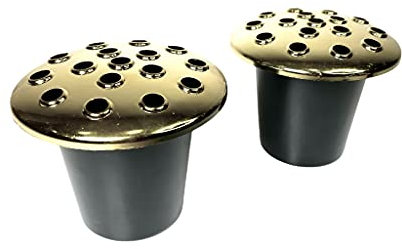 Lot de 2 pots de fleurs funéraires en plastique durable pour décoration de tombe et funérailles - Pots de fleurs pour tombes en or - Honorer vos proches avec des hommages floraux - Pots de fleurs