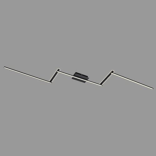 BRILONER - LED Deckenlampe mit indirektem Licht, schwenkbar, warmweiße Lichtfarbe, LED Lampe, LED Deckenleuchte, Wohnzimmerlampe, Schlafzimmerlampe, Küchenlampe, 227,2x12x5 cm, Schwarz