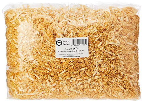 Box.it.pack.it Shredded Crinkle ZigZag Kraft Paper, Cream, 1kg