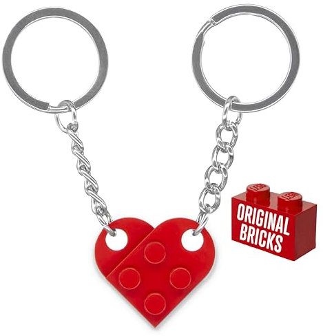 NumeroPhi Porte-clés pour Couples Originaux | Briques Authentiques | Crémaillère Nouvelle Maison | Briques de Construction originales | Idée Saint Valentin Anniversaire Voiture Puzzle
