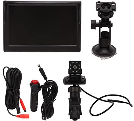 KIMISS Baby Auto Monitor, 5 Zoll Baby Autositz Monitor HD Bildschirm DC 12 V Baby Auto Kamera wasserdichte Rückfahrkamera Recorder für Auto LKW SUV