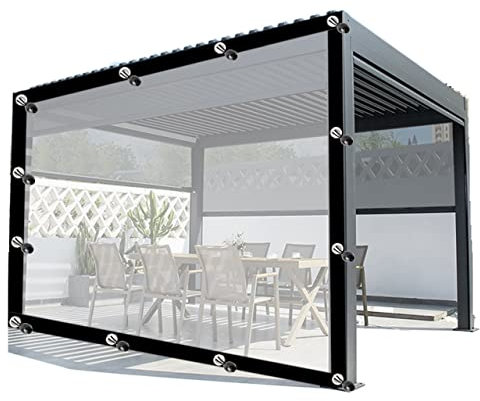 Plane Wasserdicht Transparent LKW Plane Sonnenschutz mit Ösen Geeignet für Gewächshäuser, Balkone, Gartenhäuser(5x3m)