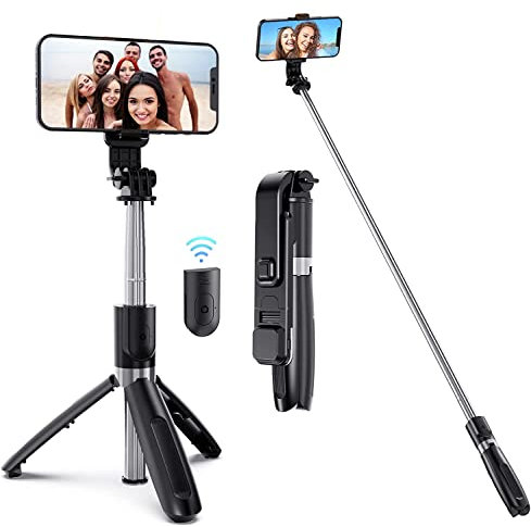 Selfie Stick, for Samsung Galaxy S25 Edge S25+/Z Flip 7 FE 6 5/S24 FE/S23 S24 Plus Ultra/Z Flip 4 3 Wireless Remote and Tripod Head Mount, Extendable and Portable, Cell Phone Tripod Camera Stand