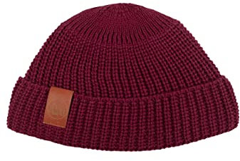 kabak Burglar Beanie Atmungsaktive Kurze Strickmütze aus Bio-Baumwolle Street Style Unisex-Kopfwärmer-Fischermütze, Burgund