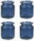 Creativery Windlicht Glas 8x9cm Set 4 Stück Windlichtglas Teelichthalter Teelichtgläser kleine Vasen blau