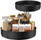 JTWEB Lazy Susan Drehteller,Drehbares Gewürzregal,360 Grad Rotierender Gewürzrega für Küche Speisekammer Schrank Schrank Tisch Arbeitsplatte, Edelstahl,(31 * 31 * 6cm,Schwarz)