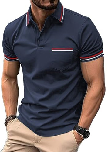 SwissWell Herren Poloshirt Kurzarm Atmungsaktiv Tennis Golf Polo Sommer Freizeit Sport Schnelltrocknend T-Shirts Regular Fit