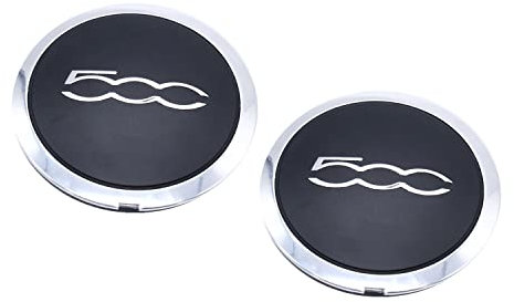 SHLPDFM 2x Nabendeckel Felgendeckel Radnabendeckel Radkappe mit Chromrand für F-i-a-t 500 51884863