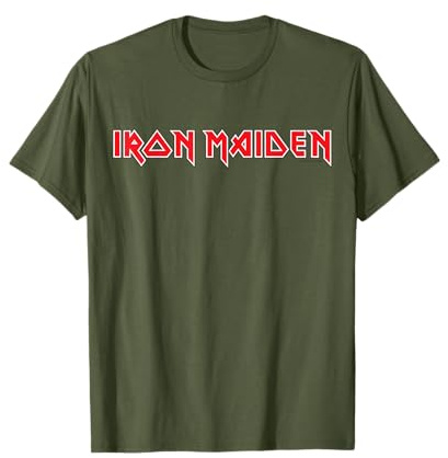 Iron Maiden Red Logo On Green T-Shirt