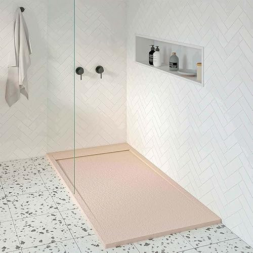 KOES - Piatto Doccia in Resina Serie AMUR – 80x100 – Crema RAL 1013