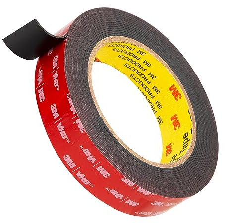 3M Ruban Adhésif Double Face 5925 25 mm x 4,7 m Noir 1 Rouleau De 0,6 mm d'Épaisseur Ruban Mousse Très Résistant Pour Décoration De Voiture Maison Bureau