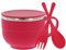 Soup Mug Container with Lid 500ml Soup Bowl Container with Handle, Spoon & Fork Soup Cup Noodle Porridge Lunch Mug Food Bowl Stainless Steel & Plastic for Work Picnic Travel