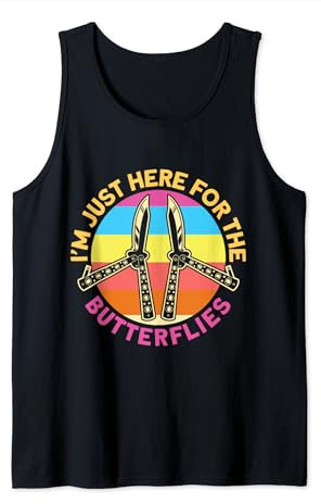 Im Just Here For The Butterflies Knife Collector Tank Top