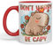 Vixar Capybara Don't Worry Be Capy Kawaii Joke Coloured Ceramic Mug Cup Gift 330ml 11oz Work Office Tea Coffee (Red)
