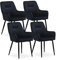 CLIPOP Esszimmerstuhl 4 Stück mit Armlehne Küchenstuhl Polsterstuhl Wohnzimmerstuhl Sessel Sitzfläche aus Samt Loungesessel 4er Set für Esszimmer,Arbeitszimmer,Wohnzimmer,Schlafzimmer,Schwarz