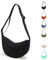 Uwiyo Halbmond Tasche Damen Nylon Crossbody Moon Bag Hobo Halfmoon Bag Halbmond Umhängetasche Dumpling Schultertasche mit verstellbarem Gurt für Damen Mädchen (Schwarz)