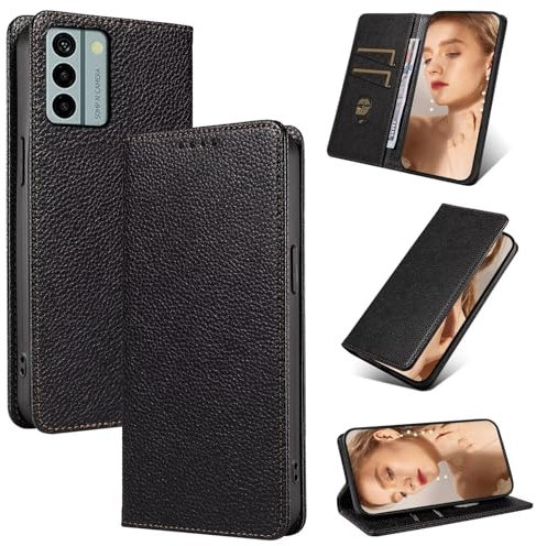 Beajew Coque pour Nokia G22 Housse en Cuir, Etui Premium en Cuir PU, Antichoc TPU Housse, Fonction StandPorte Carte Credit Ticket, Fermeture Magnétique Flip Case -Orange